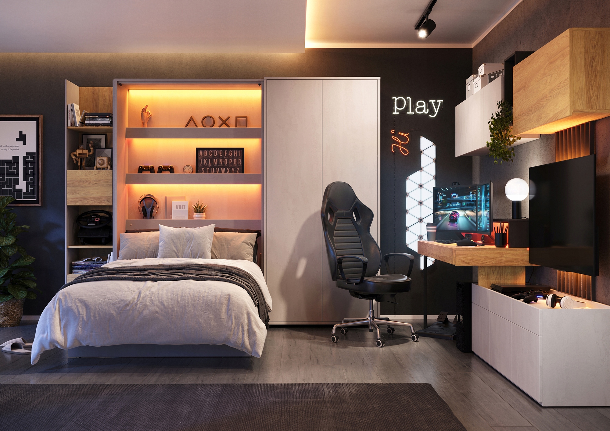 Regał TF-03 27 cm NOWOCZESNY system TEEN FLEX Wysokość mebla 218 cm