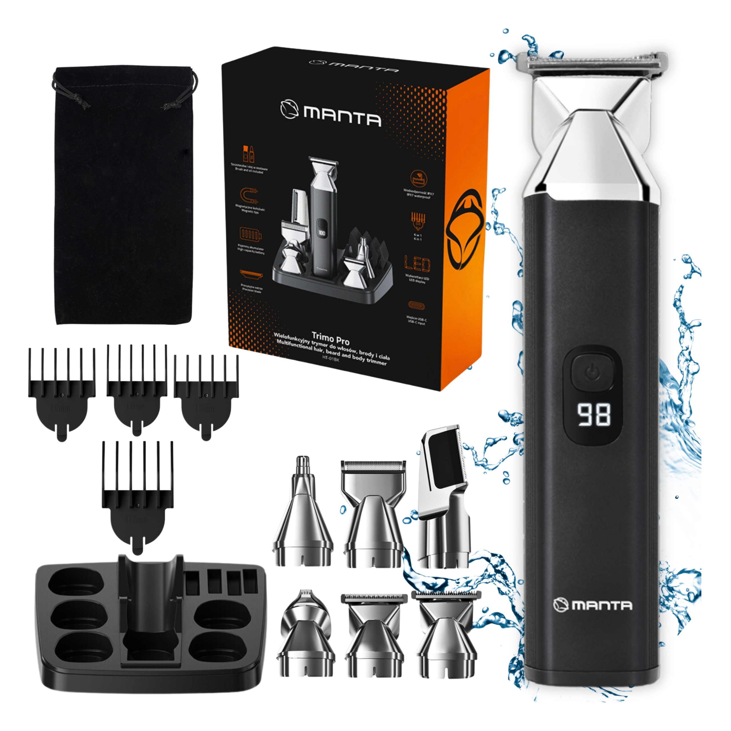 Maszynka Do Strzyżenia Włosów Brody Nosa 6w1 Golarka Trymer