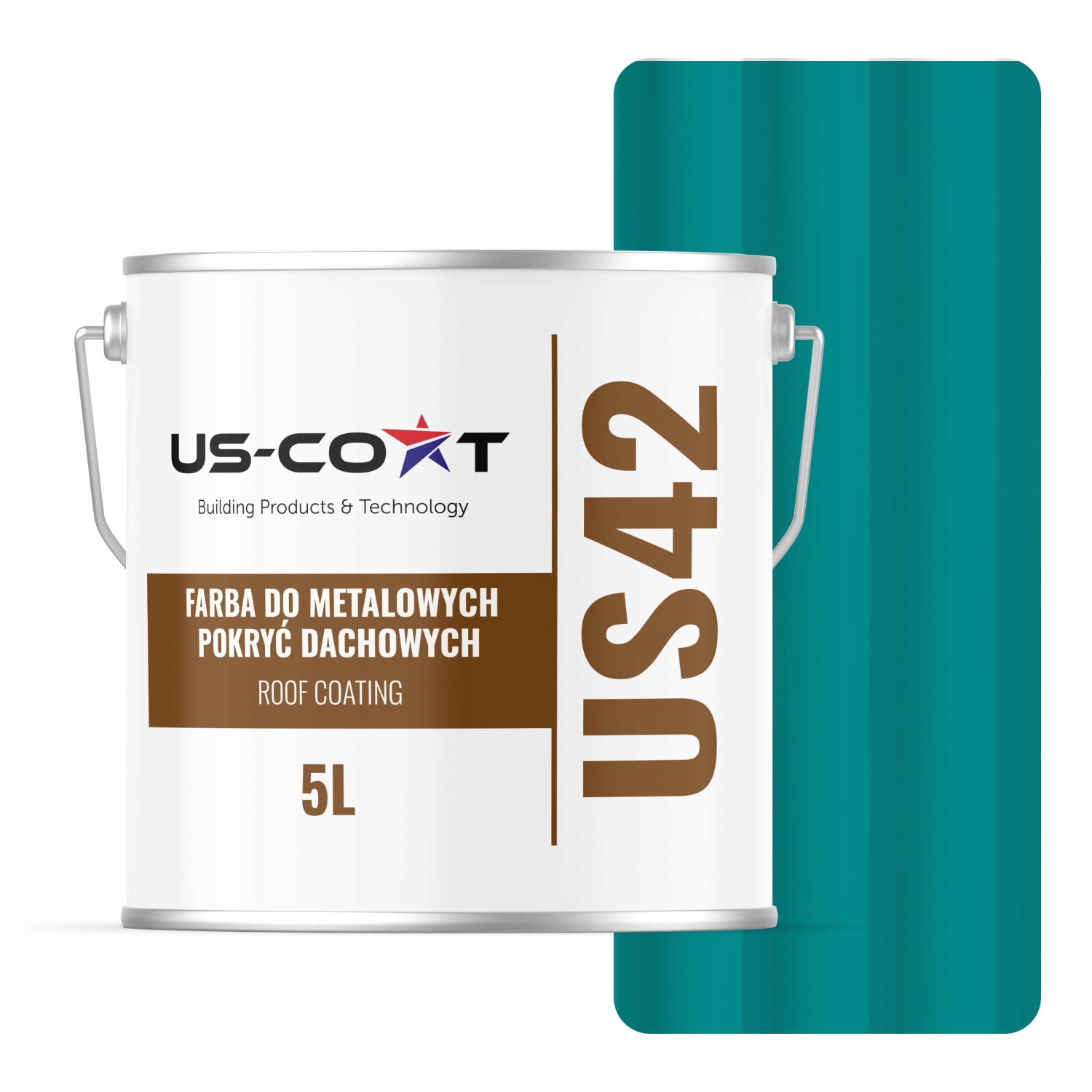 Farba Na Strechu Z Plechu Pozinkovaná Oceľ Kov Modrý Tyrkysový RAL5018 5L Mat