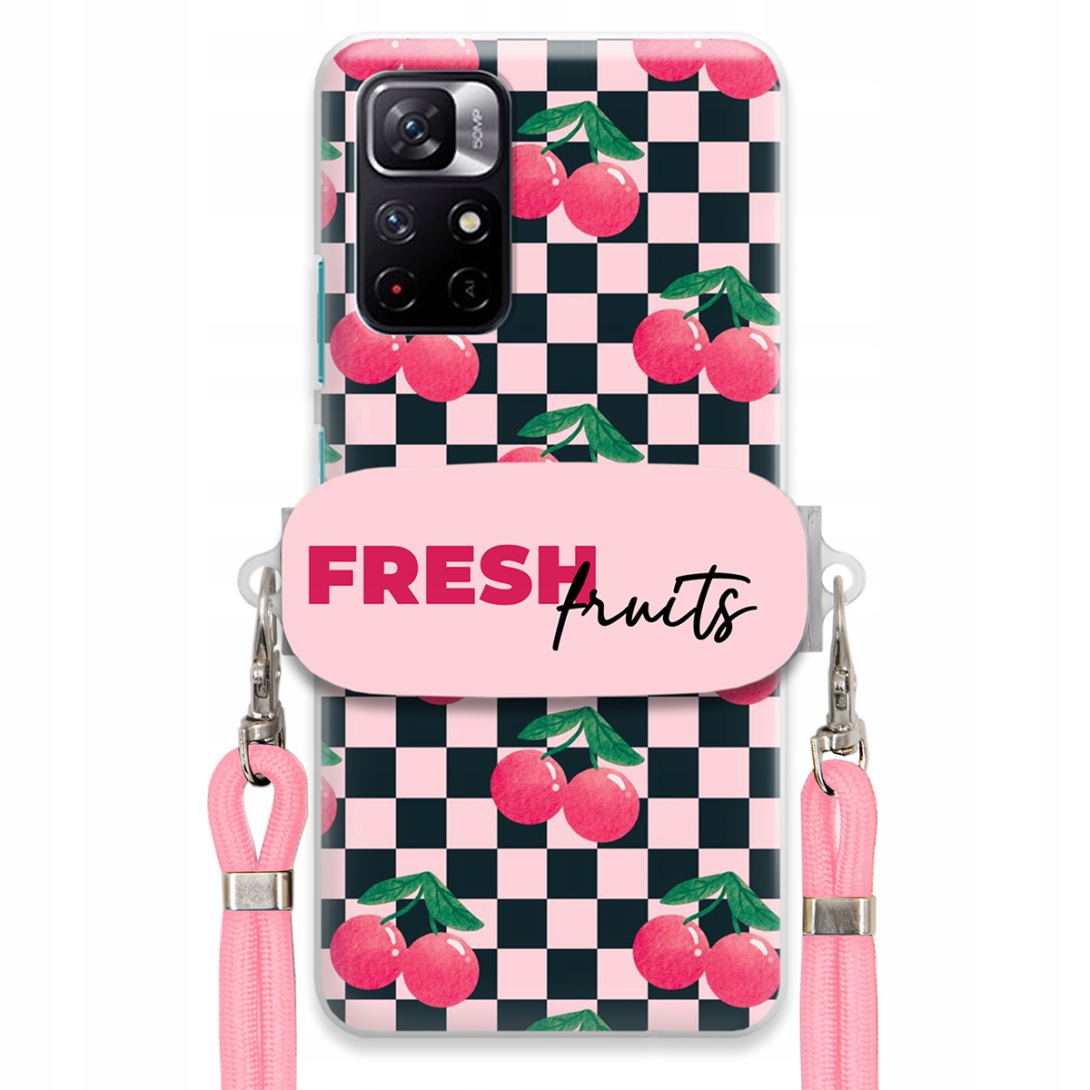 Puzdro pre Xiaomi Redmi Note 11s Ružové vodítko praktický držiak Fresh Fruits