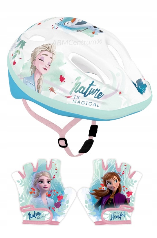 Kask rowerowy rękawiczki na rower hulajnogę Kraina Lodu Frozen Elsa Anna