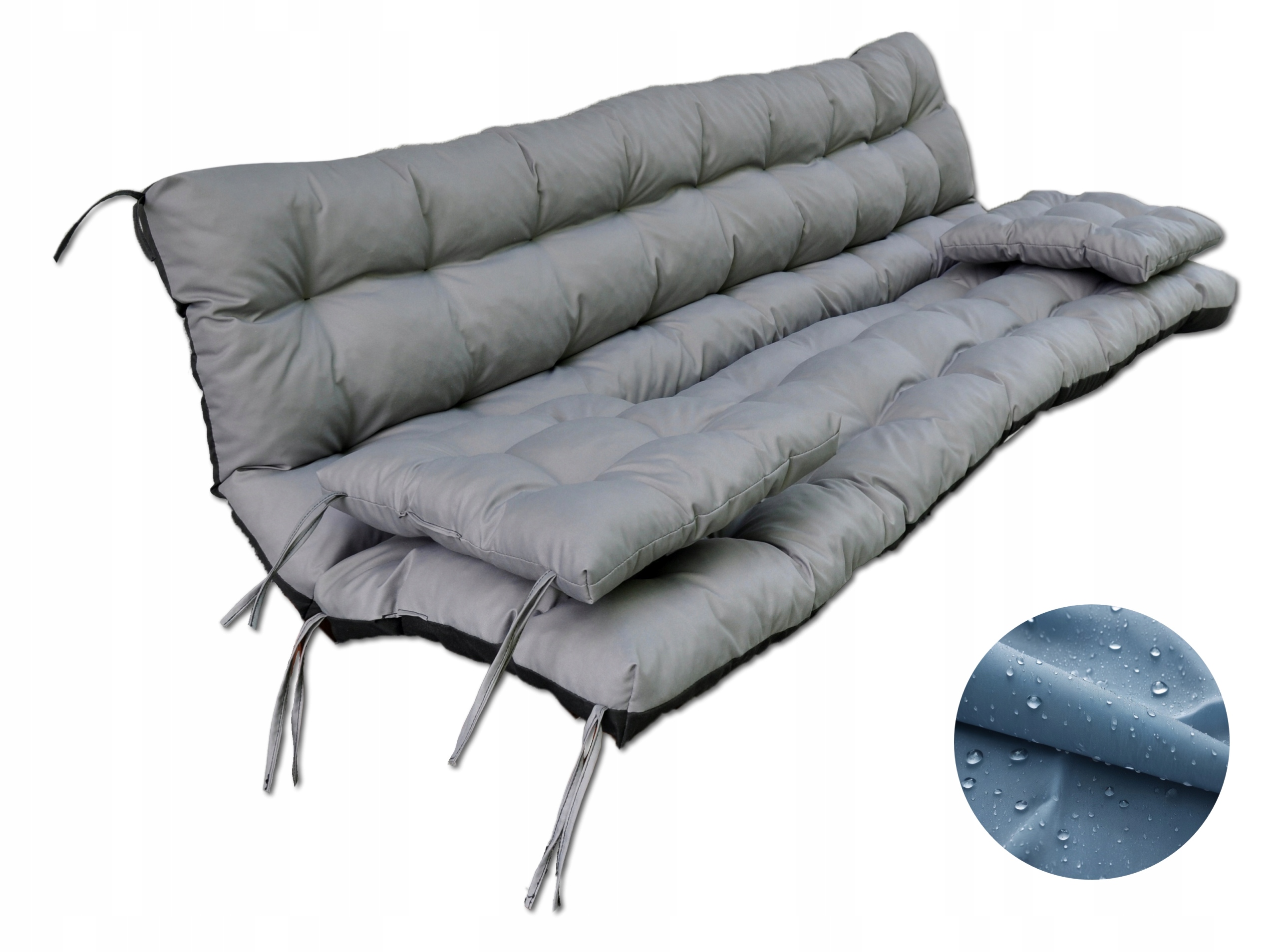 Wodoodporna Poduszka na Huśtawkę na Ławkę Ogrodową 160 cm Poduszki 40x40