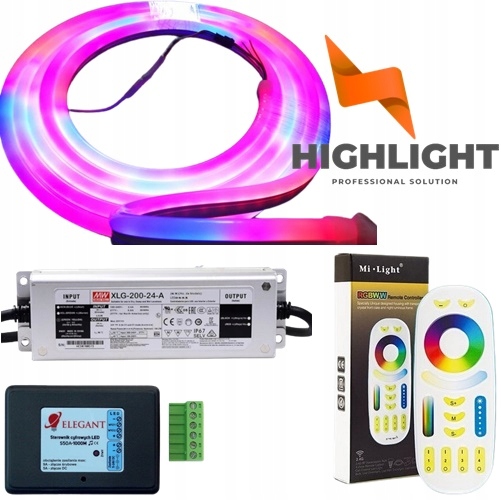 10m sada s animáciami Neon Flex Rgb 13W/24V WS2811 hudobná sada