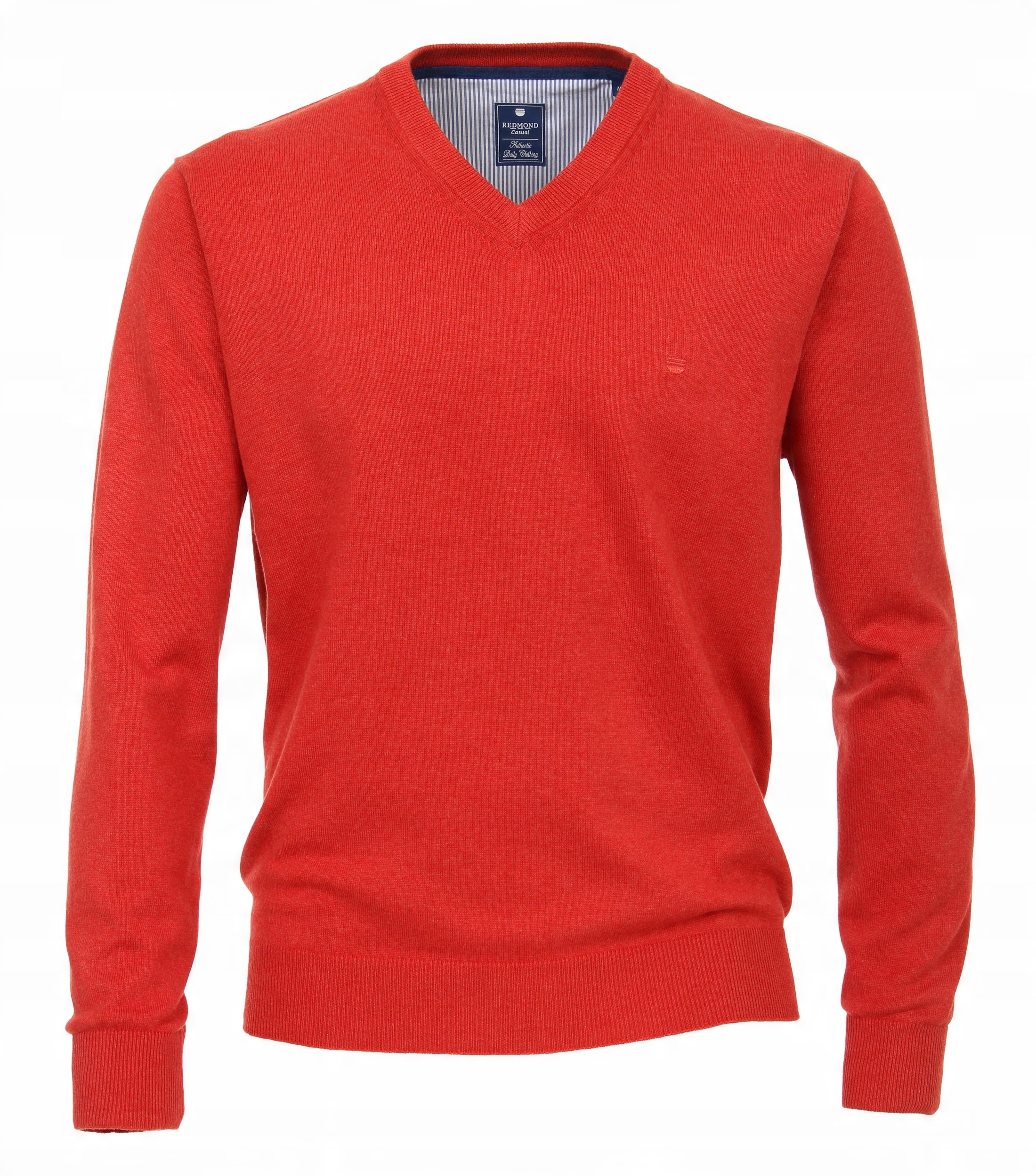 

czerwony sweter bawełniany V-neck Redmond L