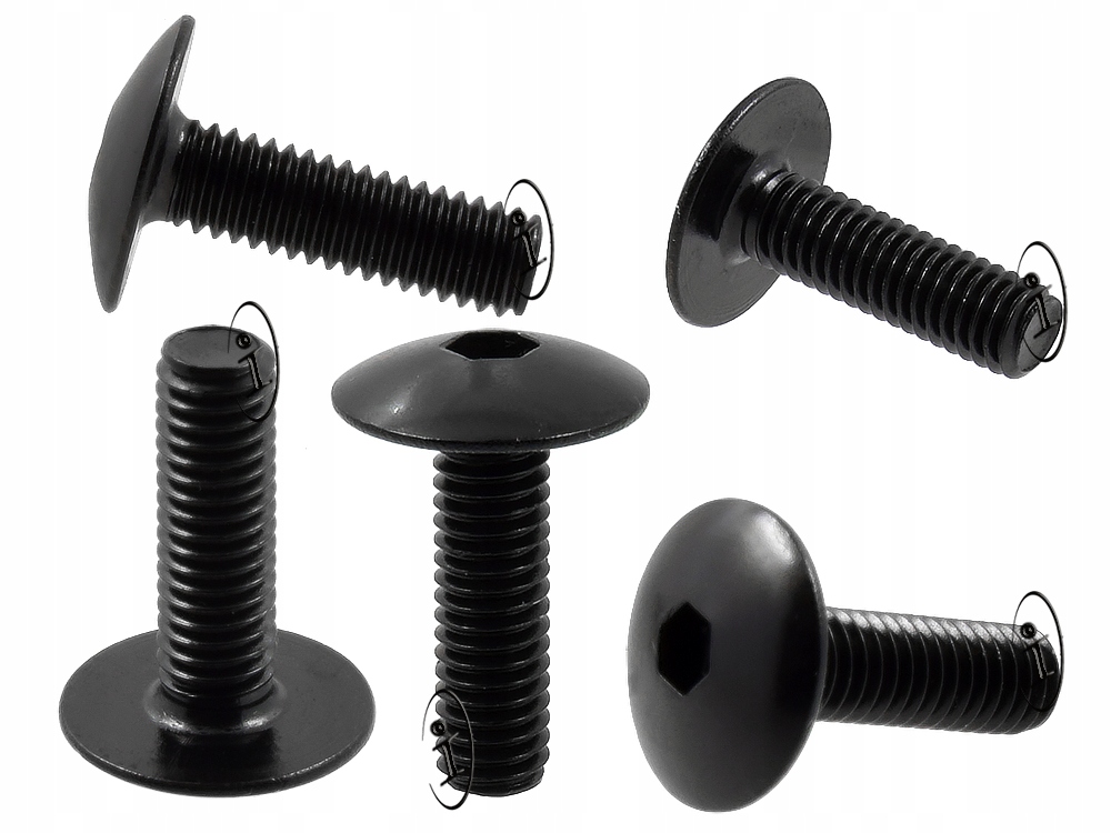 5 x ŚRUBA OWIEWKI ALUMINIOWA ŚRUBKI M6 x20 CZARNE