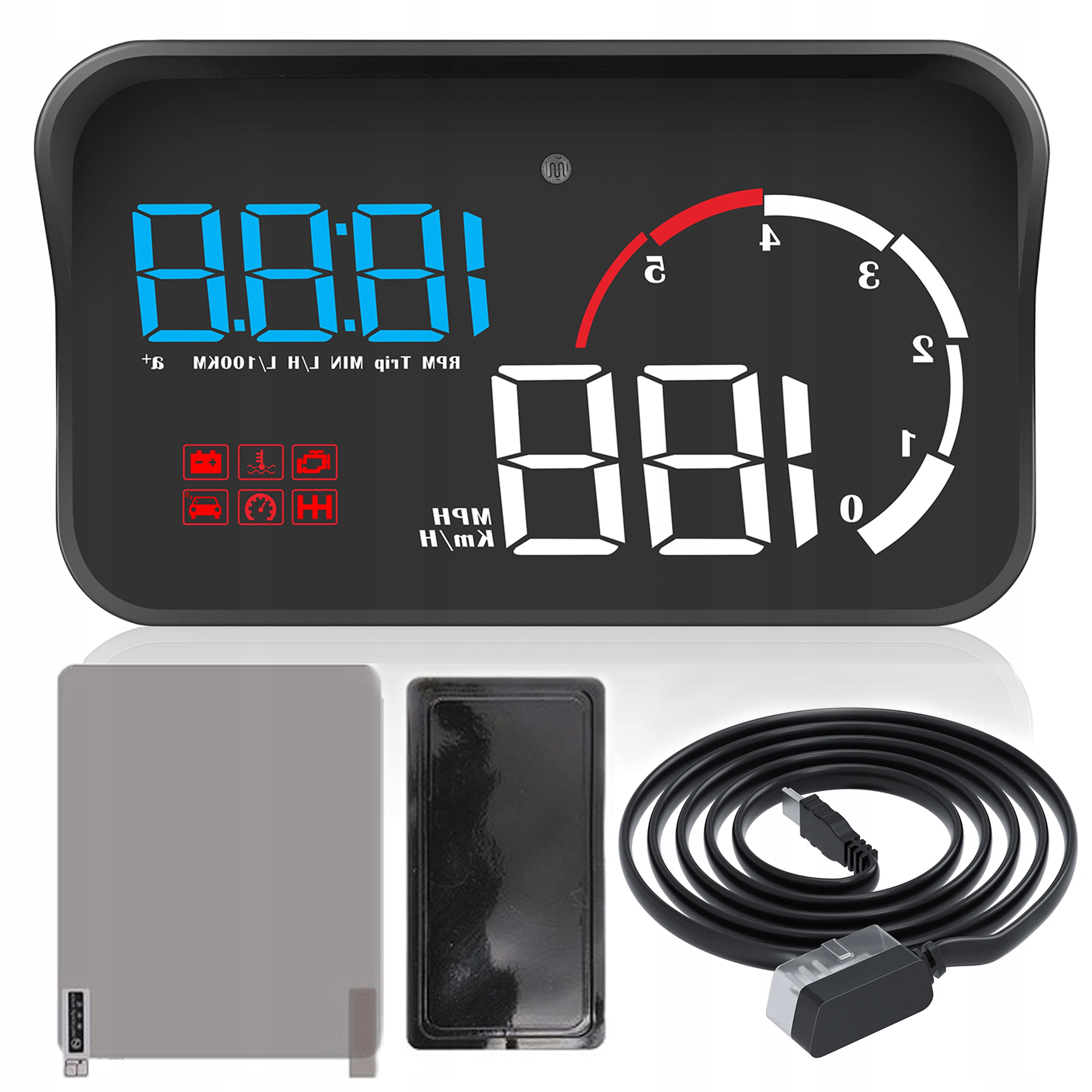 Светодиодный ЖК-проектор HUD OBD2 M10 часы