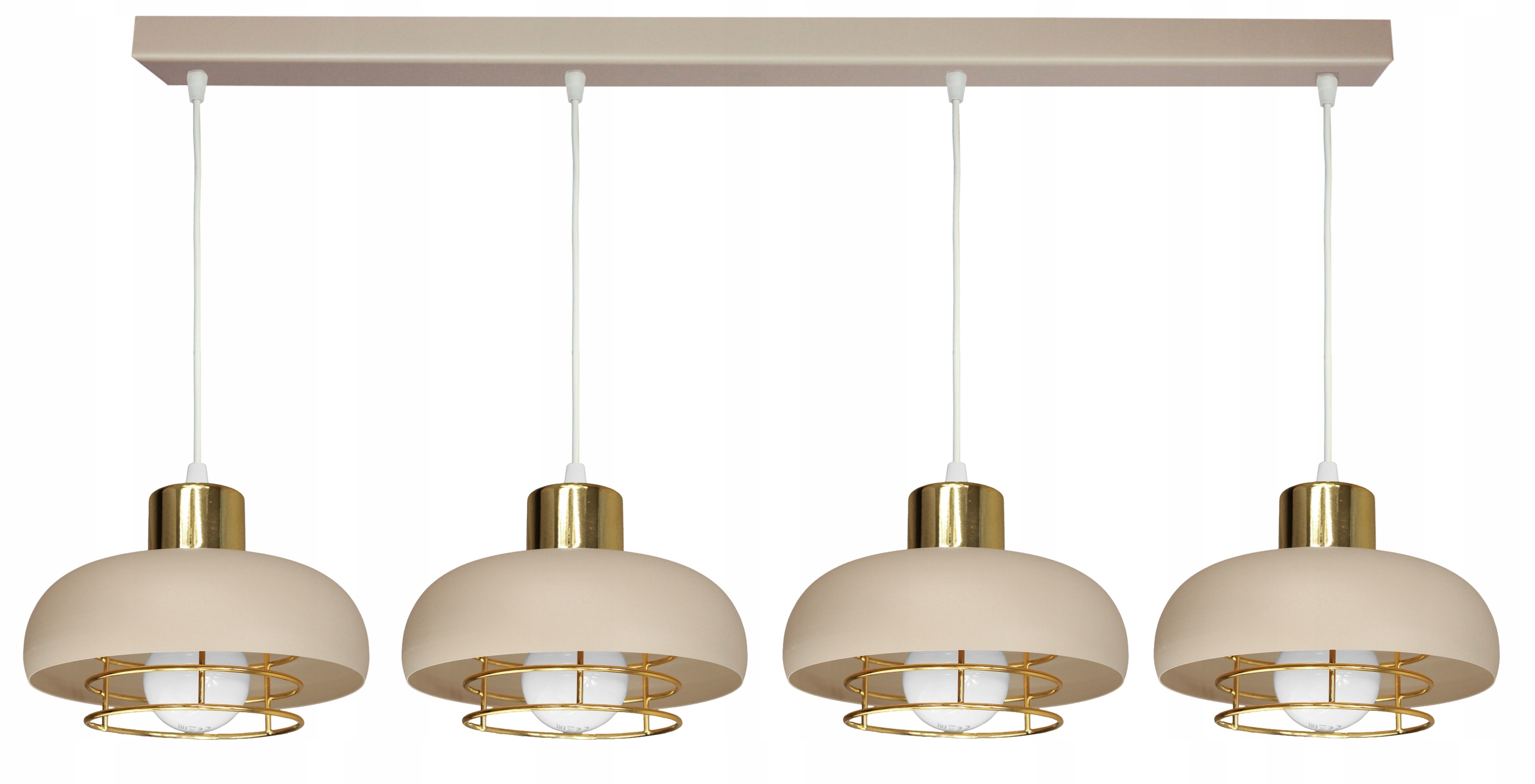 Závěsná stropní lustrová lampa Elo béžová zlatá stropní lampa do loftového obývacího pokoje