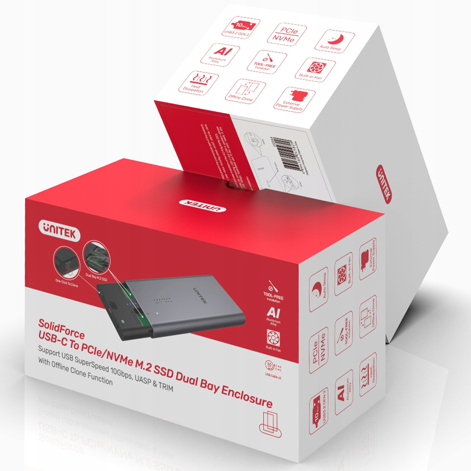 Unitek S1206A stacja klonująca 2x M.2 20Gbps