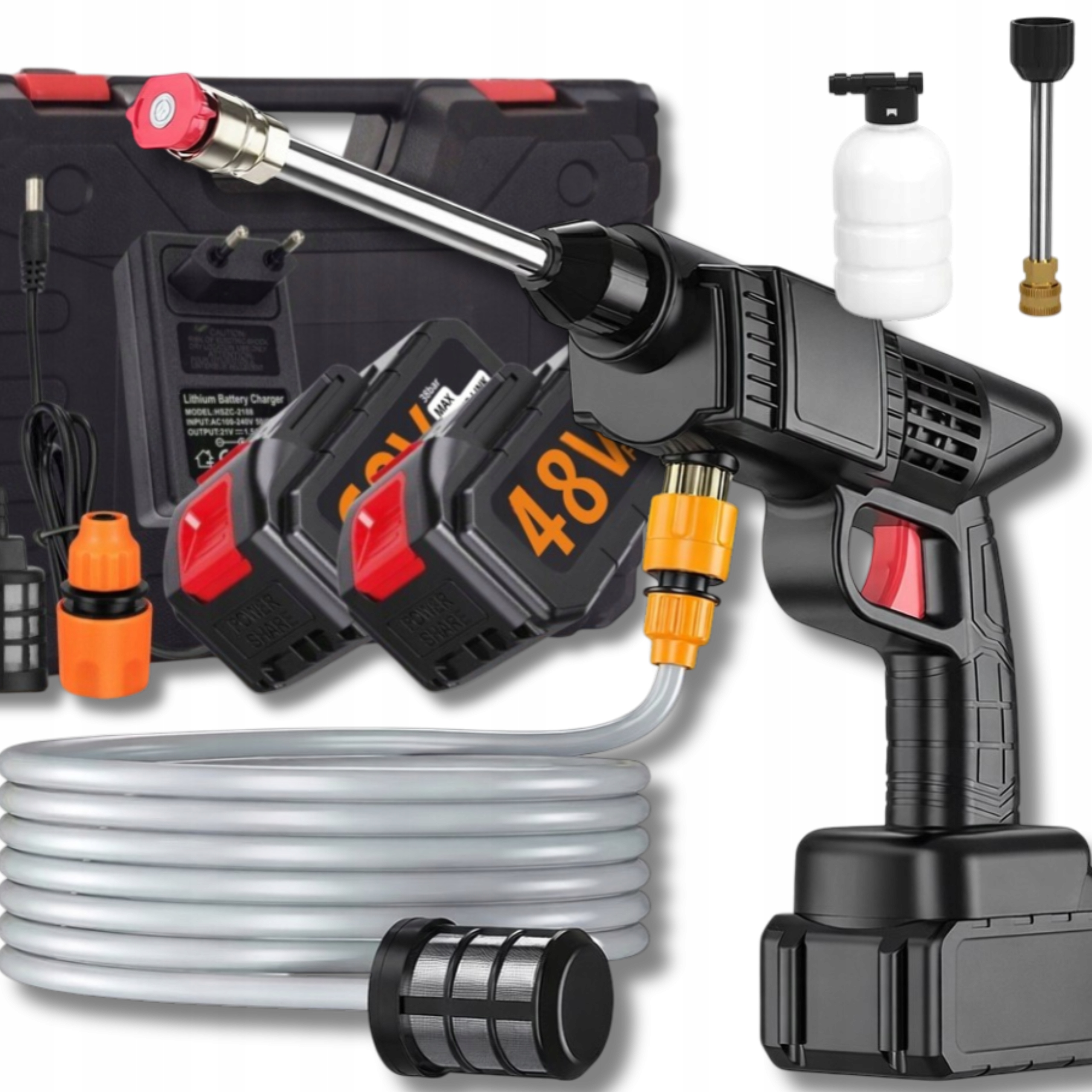 Bezdrátová Akumulátorová Tlaková Myčka Na Zahradu, Kostky, Kufr 48V