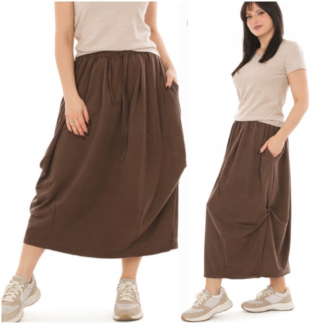 Moda Fresca F818 Długa Spódnica Maxi Bombka Oversize