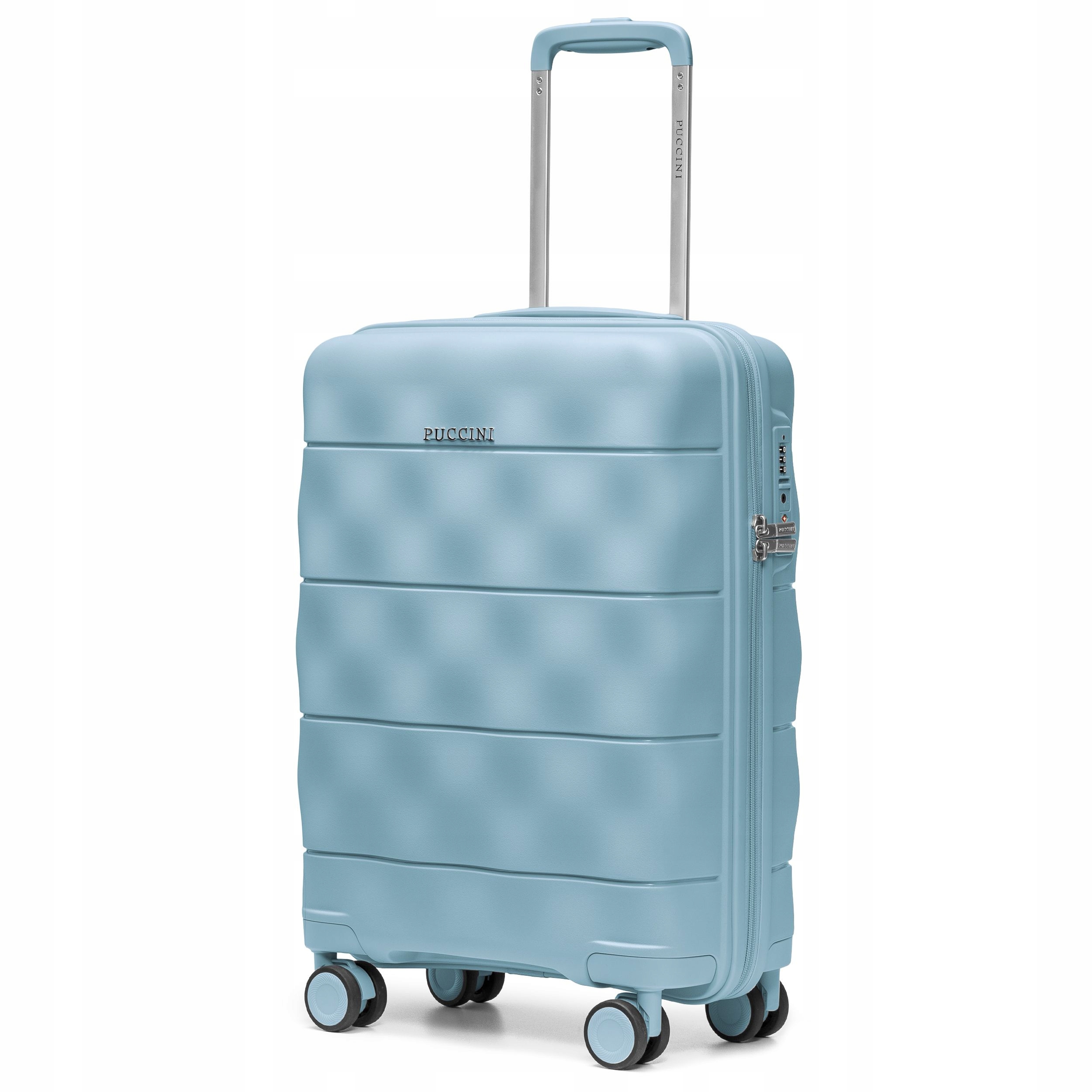 Puccini Walizka Kabinowa Podróżna Lekka Polipropylenowa Niebieska PP026C-7B