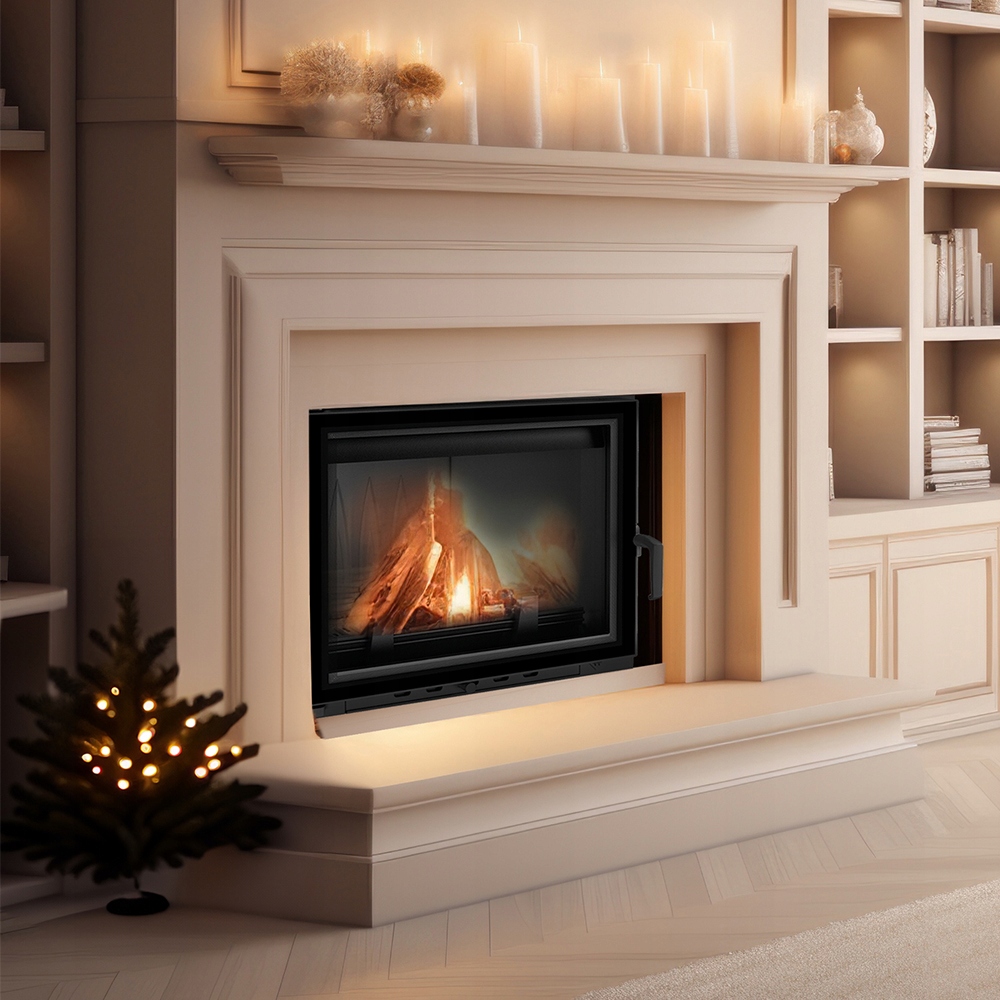 Wkład Kominkowy Żeliwny KRATKI ANTEK 10kW Wylot Fi 180 Dolot Zestaw Montaż Marka Kratki