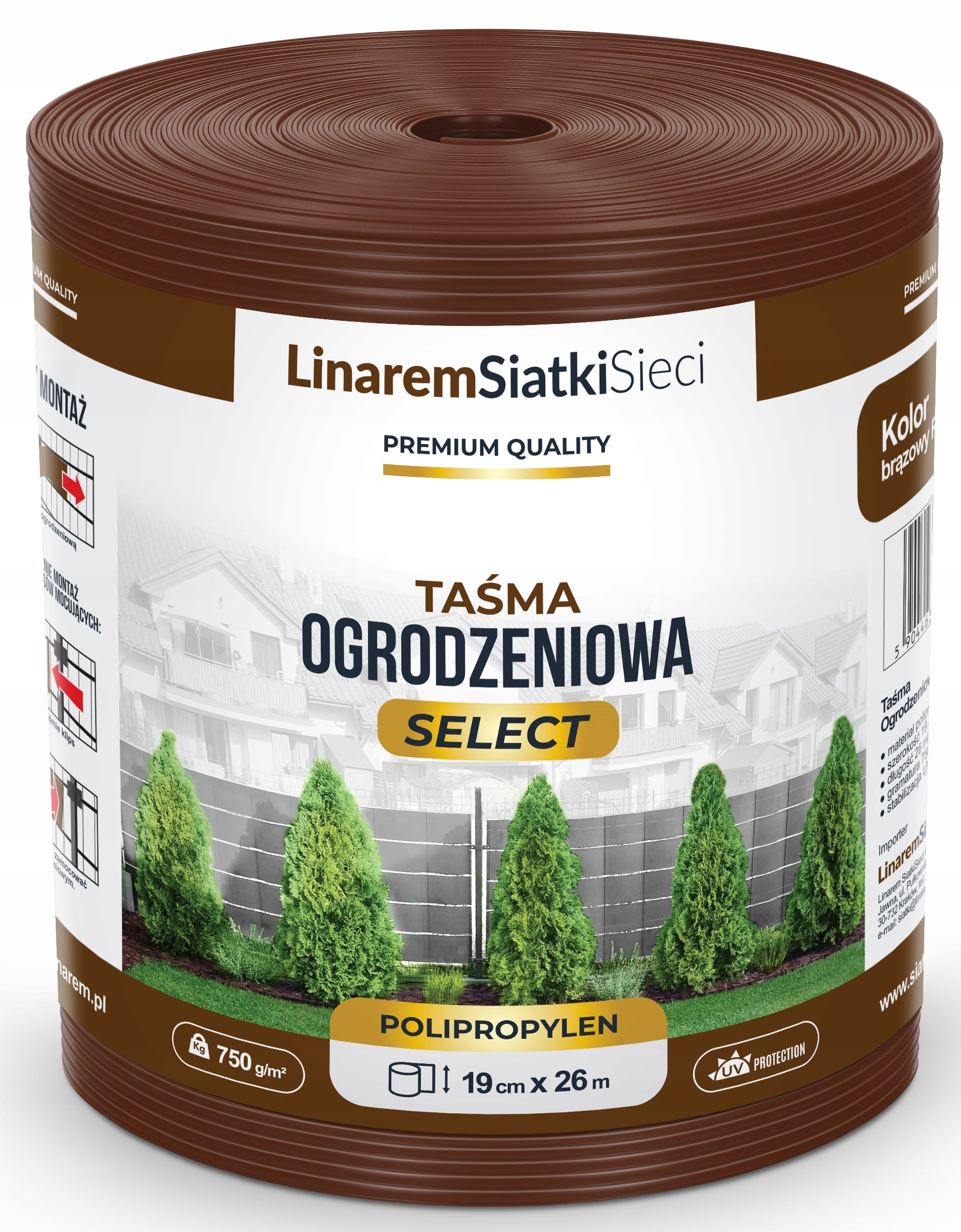 

Taśma Ogrodzeniowa Premium Select 19x26m Brązowa