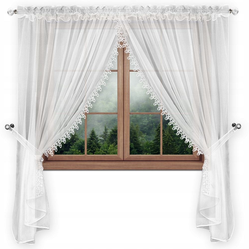 

Firana Gotowa 250x400 Woal Gipiura Upięcia Biała