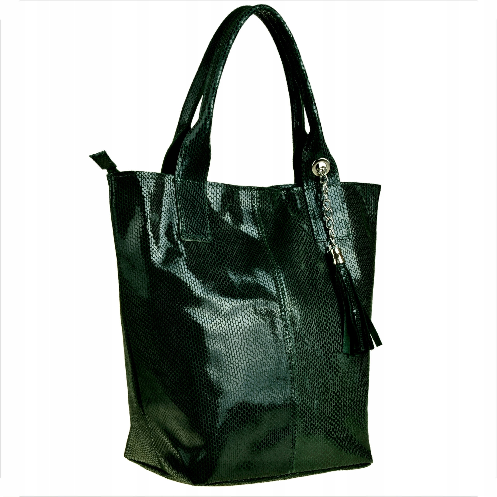 

Borse in Pelle zielona torba shopper skóra nat.