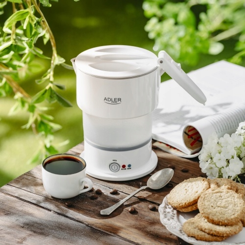 Turystyczny Czajnik Silikonowy Elektryczny White 600W Adler AD 1377 600ml
