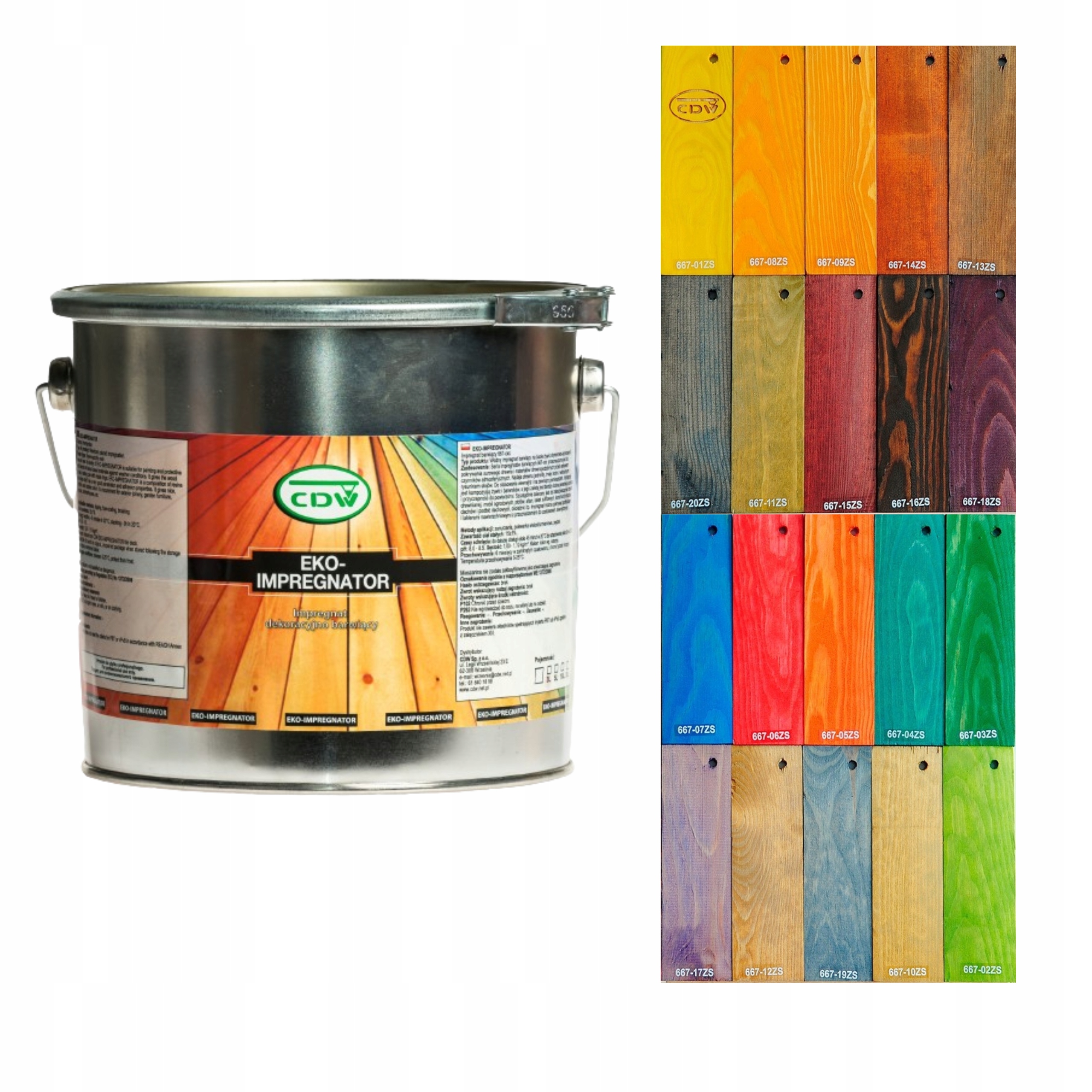 IMPREGNAT DO DREWNA KOLORY 3l EKO IMPREGNATOR PROFESJONALNY ŻYWE 20 KOLORÓW