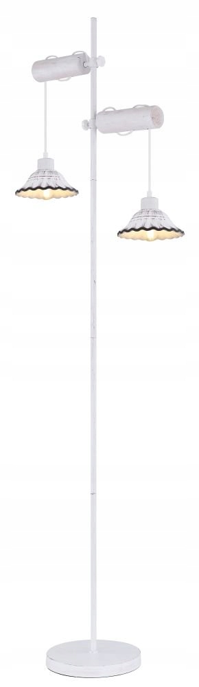 Podlahová lampa Jowita nastaviteľná, biela keramika a kov 2xE27 40W