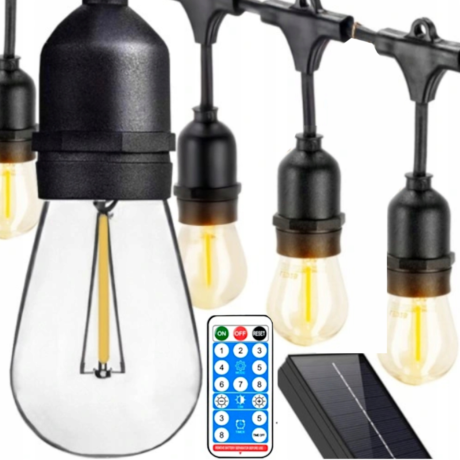 Solární Girlanda 10 M, Dekorativní Lampa Se Solárním Panelem, Vodotěsná