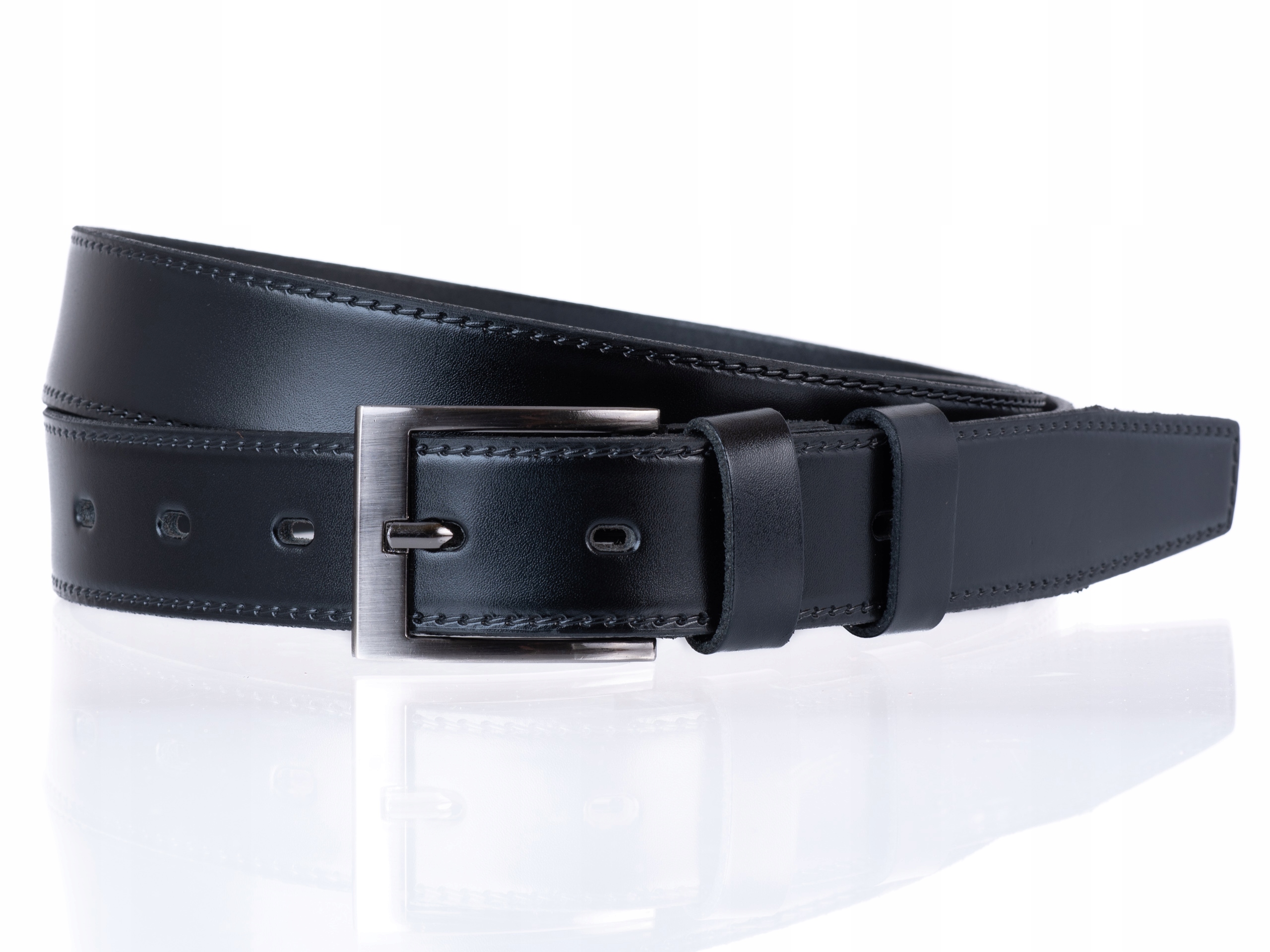 

Pasek do spodni 100% Skórzany Czarny | r. 125cm