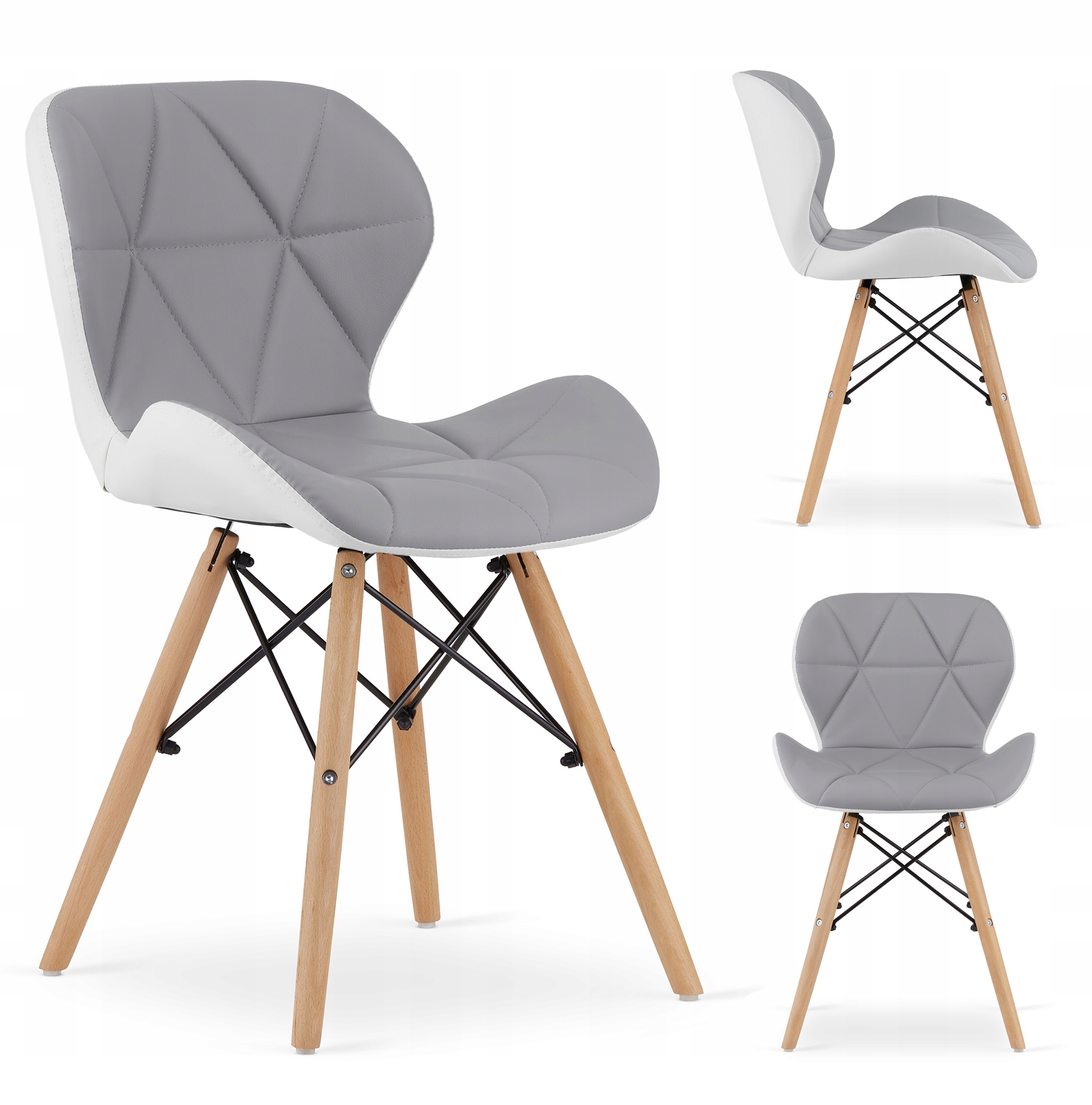 Krzesło Tapicerowane Ekoskóra Do Salonu Kuchni Jadalni Dsw Elva Szare