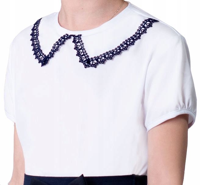 

Elegancka bluzka dla dziewczynki biała Szkoła 122