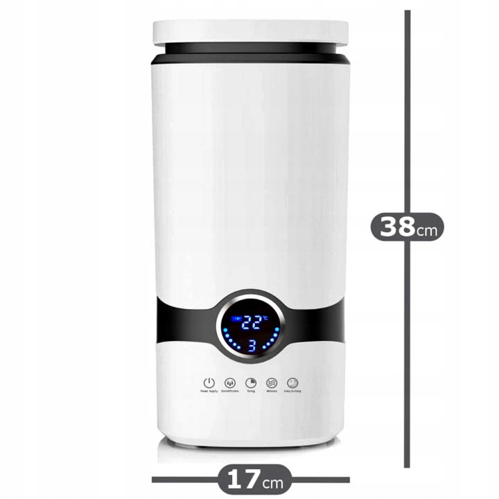 NAWILŻACZ OCZYSZCZACZ POWIETRZA DYFUZOR ZAPACHOWY JONIZATOR GRATIS 3 OLEJKI Kolor dominujący biały