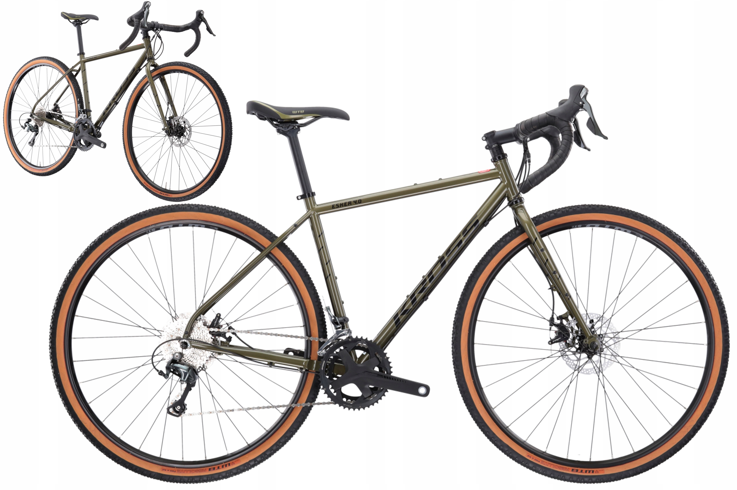 Rower 28" Gravel Kross Esker 4.0 rama L 53 cm zielony czarny R23