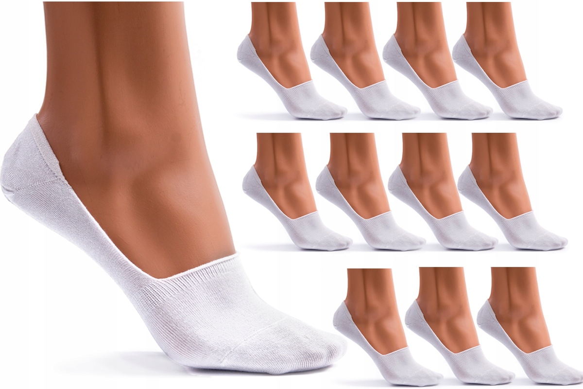 12 x STOPKI DAMSKIE SKARPETKI NISKIE SILOKON 35-38