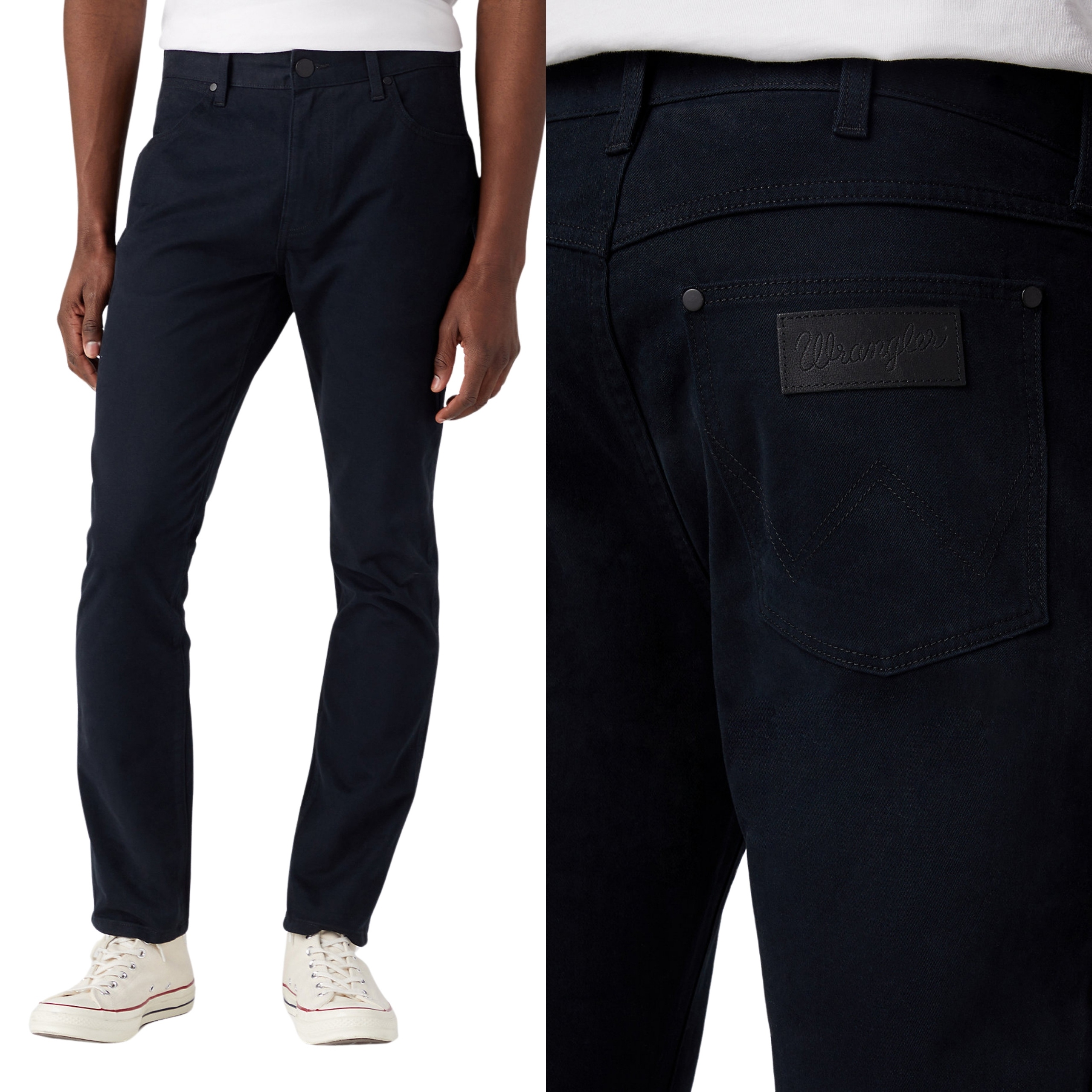 Wrangler kalhoty Tapered regular Black trousers Larston W31 L34