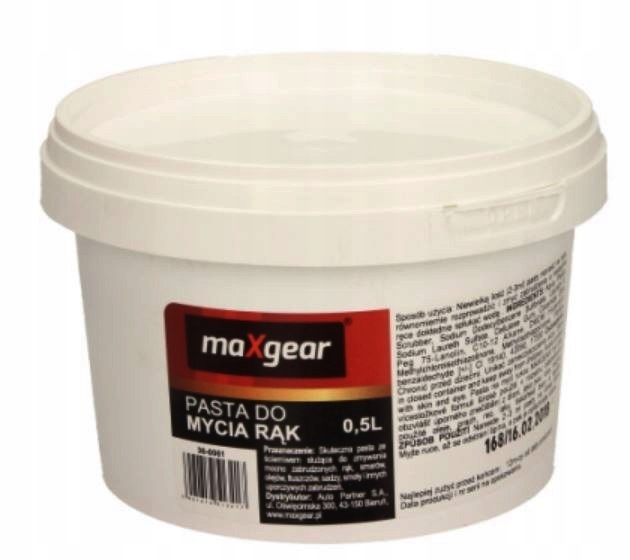 

Pasta Do Mycia Rąk Uniwersalna 500 ML Maxgear 0,5L