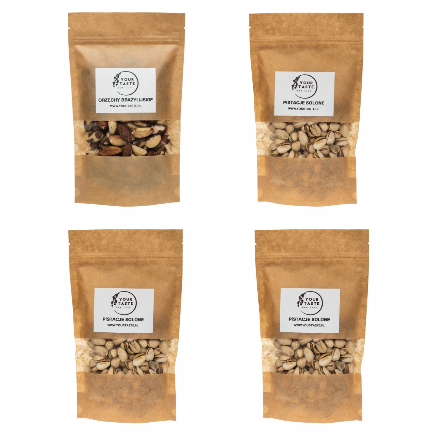 Your Taste Sada 3 x Pistácie solené 500 g Brazilské ořechy 500 g