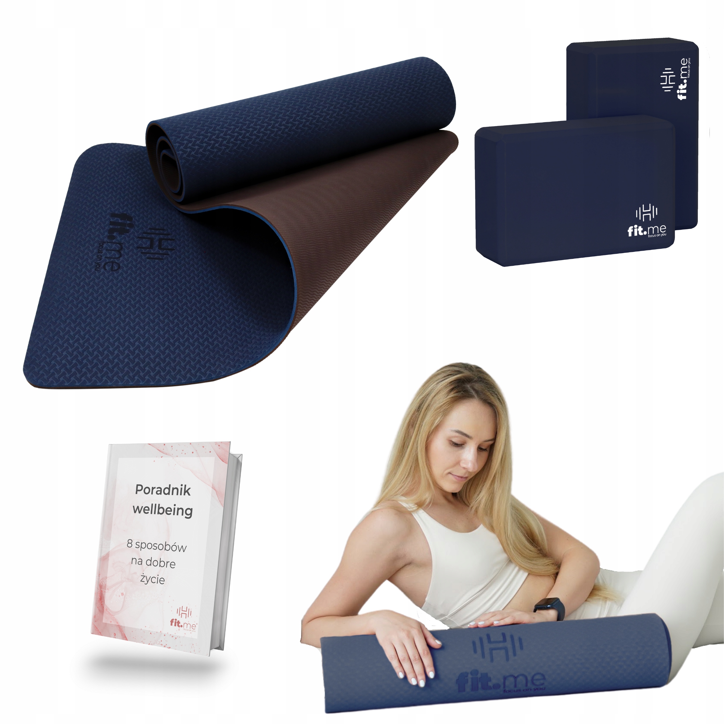 

Zestaw Do Jogi 2xKOSTKA Antypoślizgowa Mata Fit.me