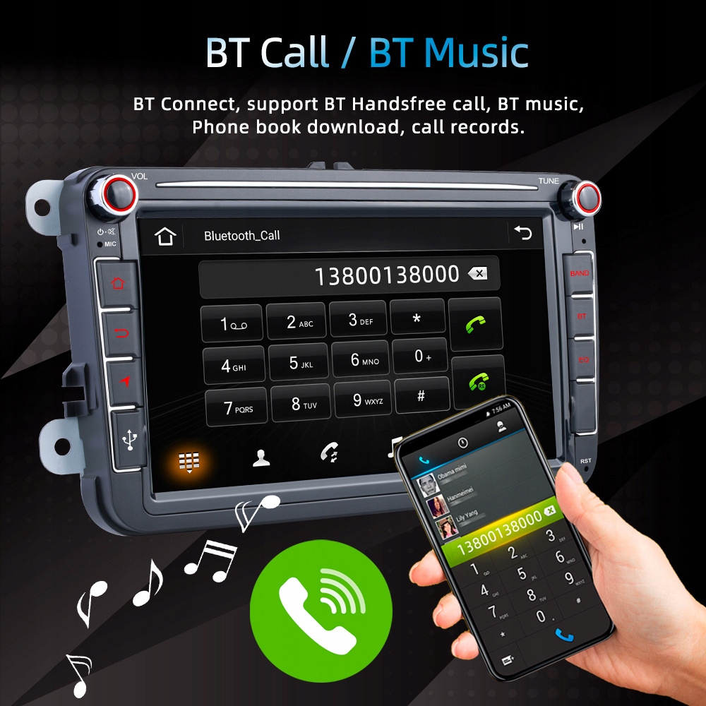 RADIO ANDROID 2DIN 2+32 GB 8 CALI VW PASSAT B6 B7 GOLF 5 V 6 VI SKODA SEAT Model RADIO 8 CALI ANDROID VW PASSAT