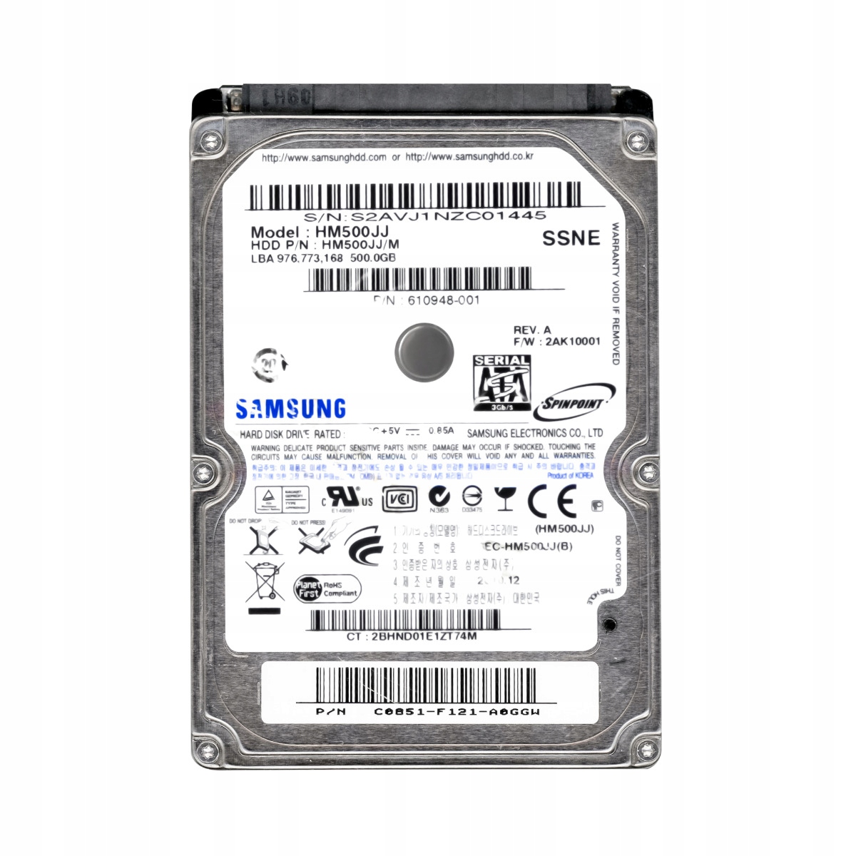 Samsung SpinPoint MP4 500GB 7.2K 16MB Sata II 2.5'' HM500JJ