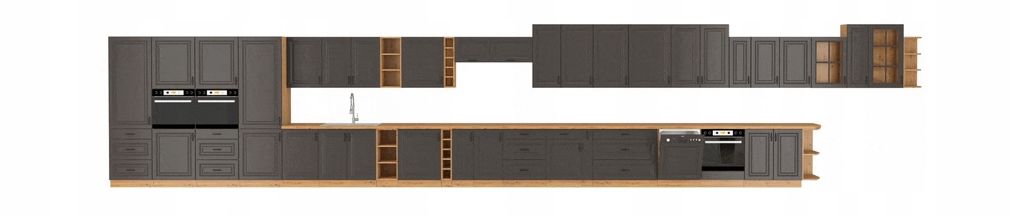 SZAFKA KUCHENNA SZARY DĄB ARTISAN CARGO 30CM STILO Szerokość mebla 30 cm