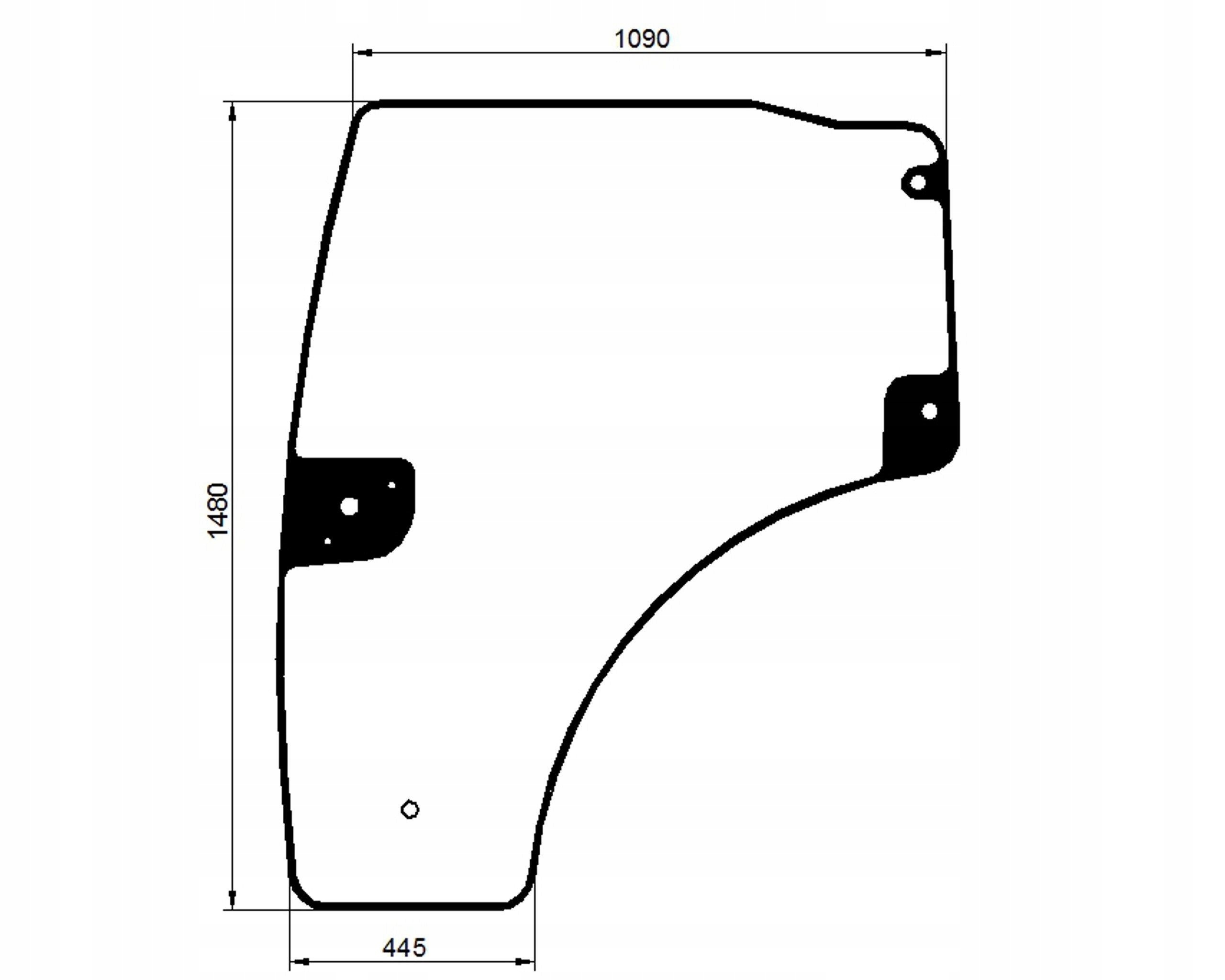 čelní sklo traktoru Deutz-Fahr dveře levé 0.016.2562.0