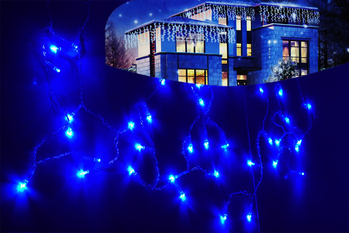 

Lampki Sople kurtyna świetlna 100 Led niebieski