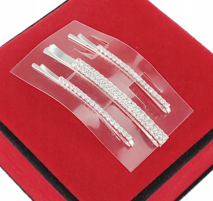 

Wsuwki Do Włosów Srebrne Szklane Cyrkonie 3 Szt