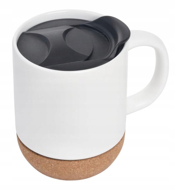 

Kubek Ceramiczny z Pokrywką Korkowy Spód 350ml