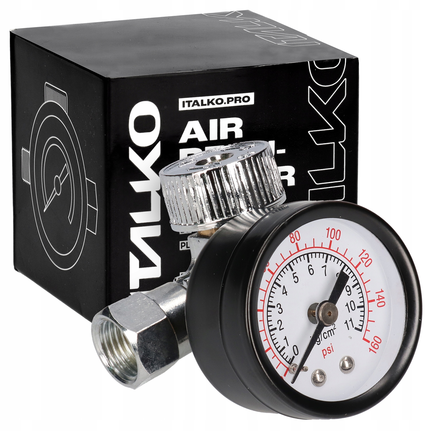 REGULATOR CIŚNIENIA POWIETRZA Z MANOMETREM 1/4 ITALKO