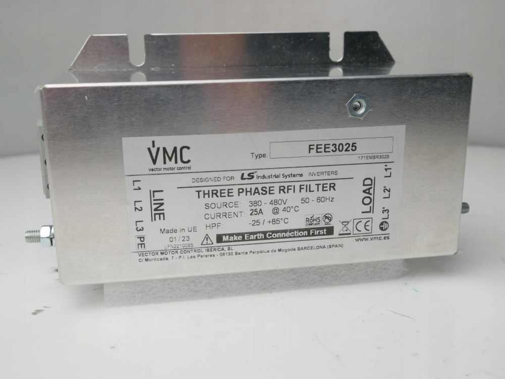 Filtr sieciowy przeciwzakłóceniowy RFI FEE3025 3F 25A kl.A 11kW