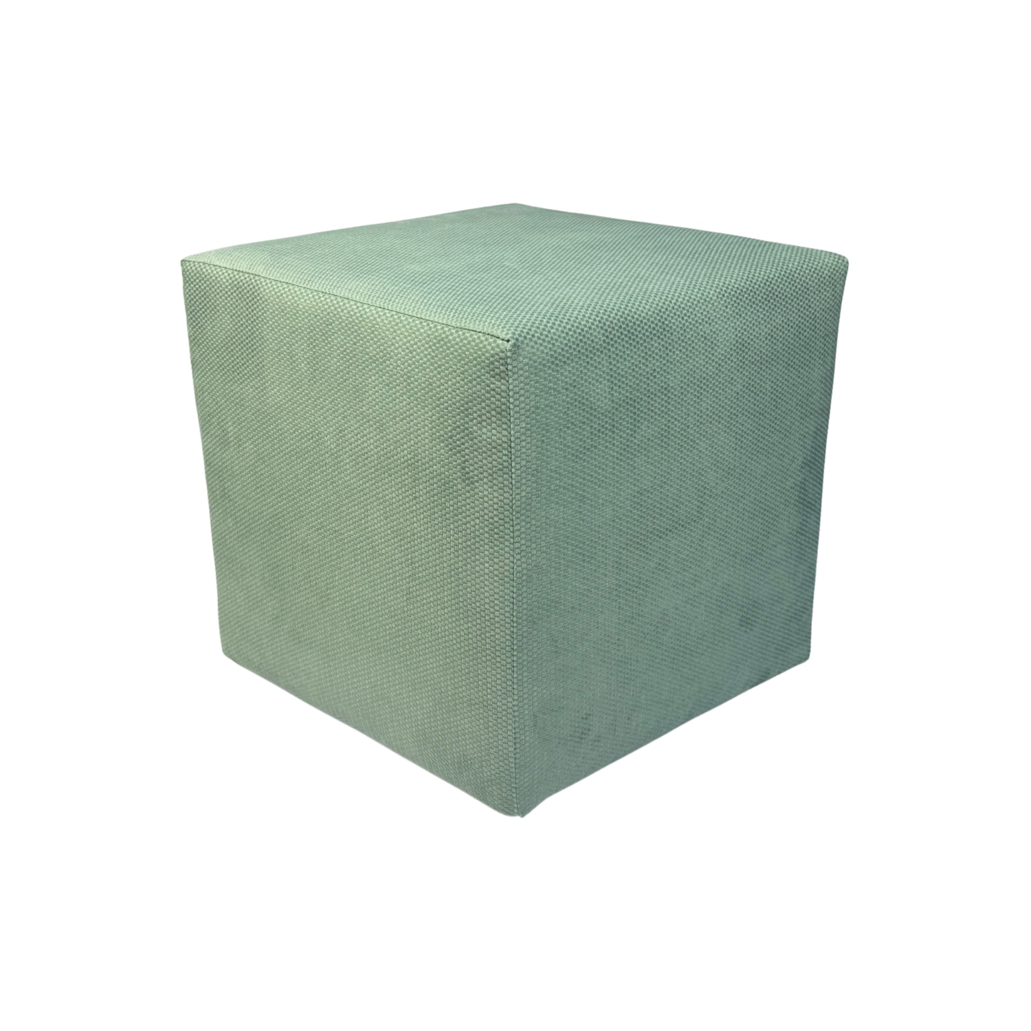 Taburet čtvercová z makalu, jemný plyš s výstupky, mátová