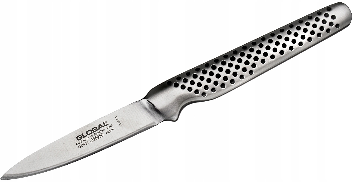 Nůž na loupání Global GSF-31 8 cm, ocelová rukojeť, Japonsko