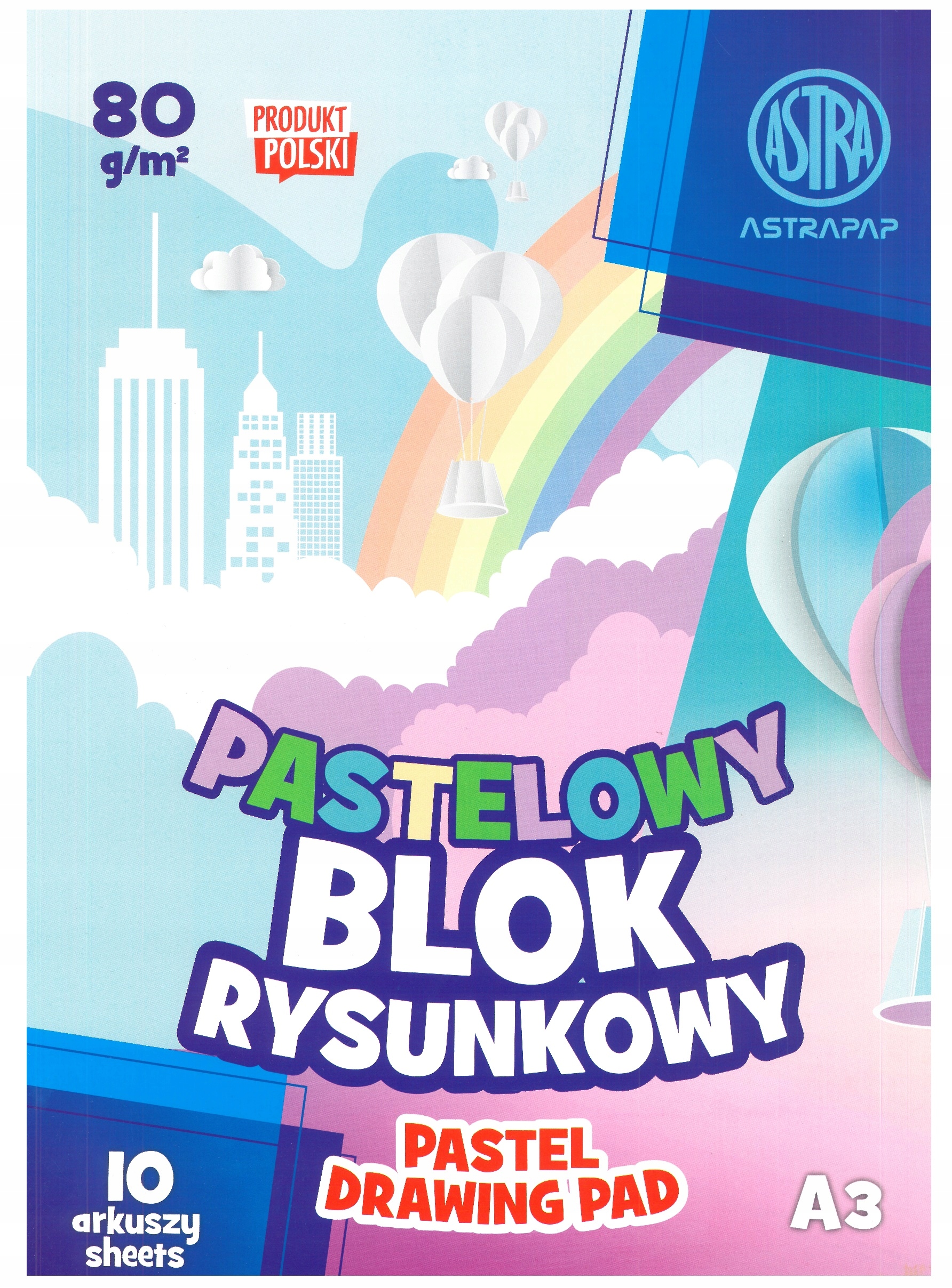 

Blok Rysunkowy Kolorowy Pastelowy Astra A3 170G 10