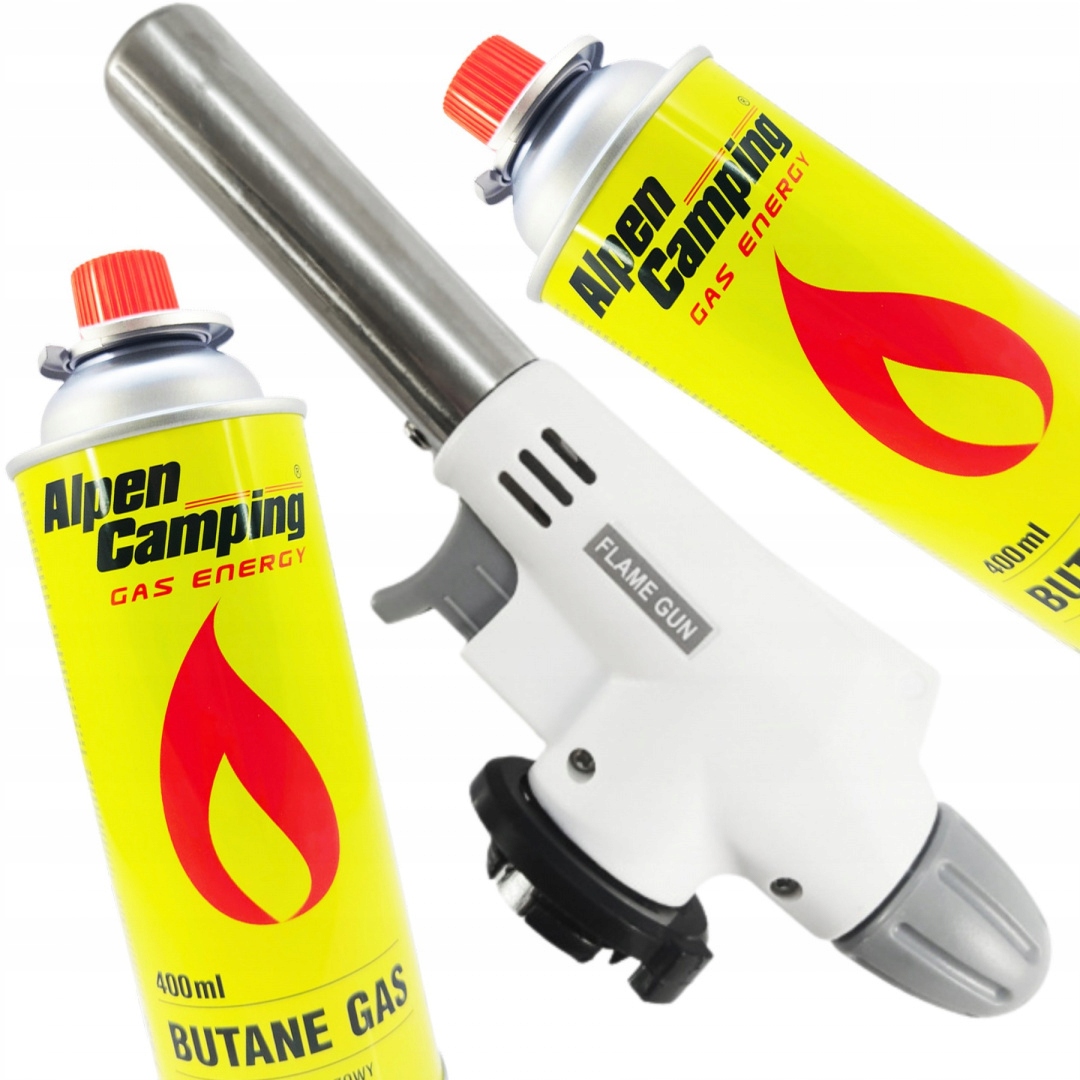 Palnik gazowy ceramiczny + 2 kartusze gazowe piezo