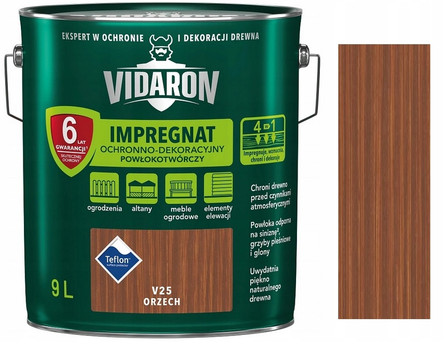 Vidaron Impregnat Powłokotwórczy V25 Orzech 9L