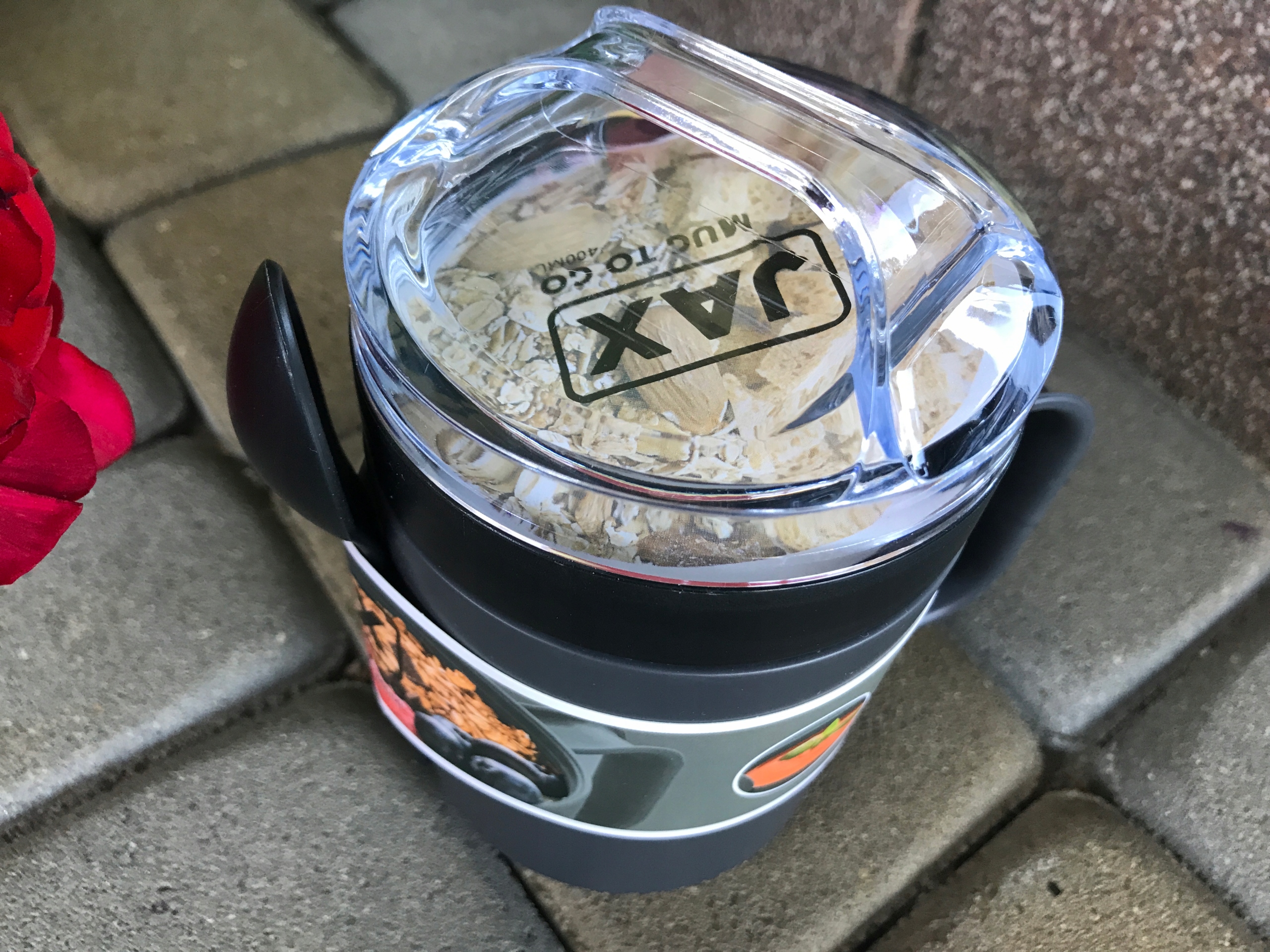 POJEMNIK KUBEK NA JOGURT OWOCE MUSLI Z ŁYŻECZKĄ śniadanie do mikrofali 0,4L Marka inna