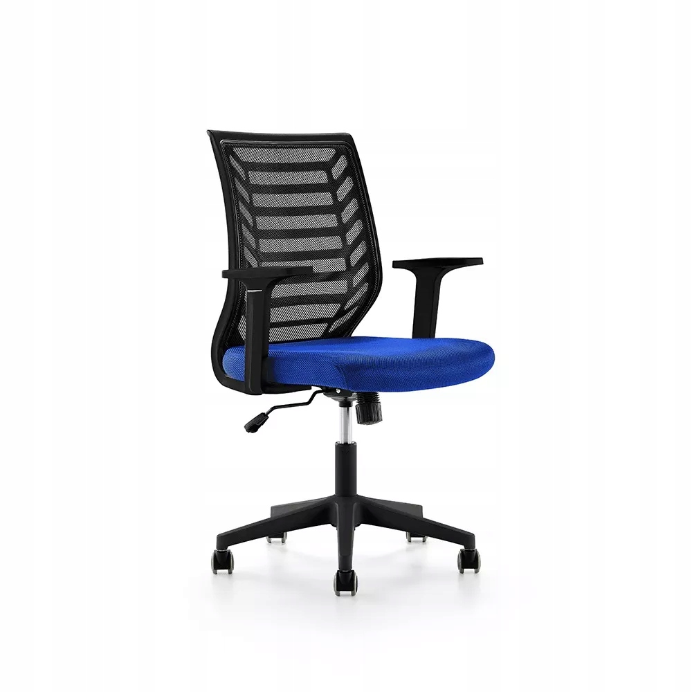 Kancelárska stolička Rocada 907-3, modrý látkový sedák, čierne sieťované…
