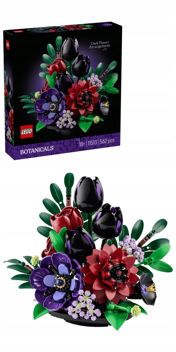 Lego Botanicals 11513 Kompozice z tmavých květů 562 dílků 18+